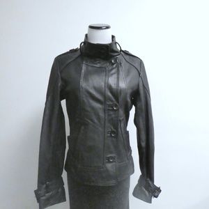 COLLEZIONI BLACK LEATHER MOTORCYCLE Jacket S
